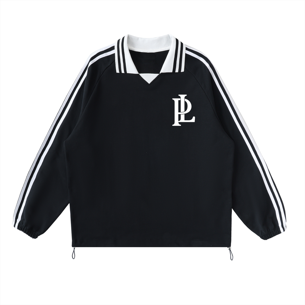 Contrast Striped Collar Sweatshirt